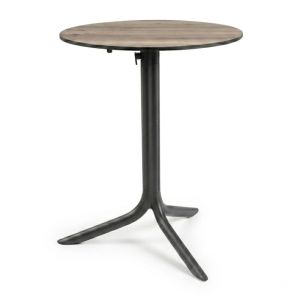 Nardi Flute Folding Table Base with Legno HPL Top - Complete Outdoor Table