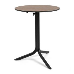 Nardi Flute Folding Table Base with Tortora HPL Top - Complete Outdoor Table