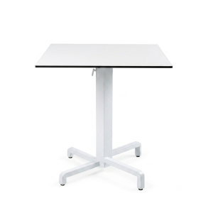Nardi Ibisco Folding Table Base with White HPL Top - Complete Outdoor Table