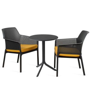 Nardi Spritz Table With Net Relax Chair - 3 Piece Outdoor Dining Setting (Incl Cushions)