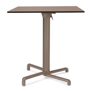 Nardi Scudo Folding Table Base with Tobacco HPL Top - Complete Outdoor Table