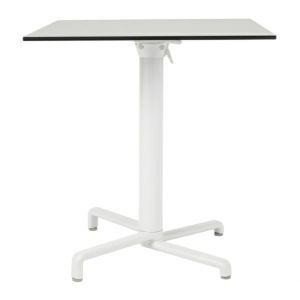 Nardi Scudo Folding Table Base with White HPL Top - Complete Outdoor Table
