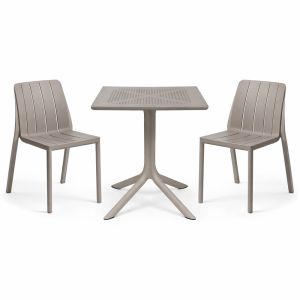 Nardi Clip 70 Table with Tiberina Bistrot Chair - 3 Piece Outdoor Dining Set