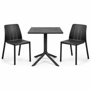 Nardi Clip X70 Table with Tiberina Bistrot Chair - 3 Piece Outdoor Dining Set