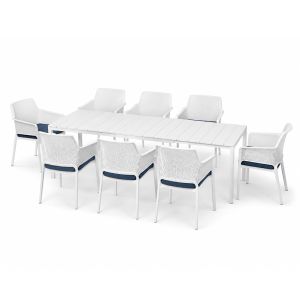 Nardi Net Relax 9 Piece Outdoor Dining Setting with Rio 210cm Extendable Dining Table