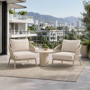 NOON 3-Piece Outdoor Balcony Sofa Lounge Set - Mocha