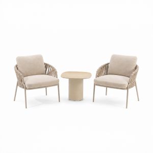 NOON 3-Piece Outdoor Balcony Lounge Chair Set - Mocha
