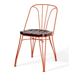 Palm Outdoor Steel Dining Chair with Ashwood Seat