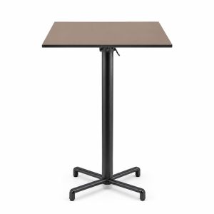 Nardi Scudo High Bar Folding Table Base with Tobacco HPL Top - Complete Outdoor Bar Table