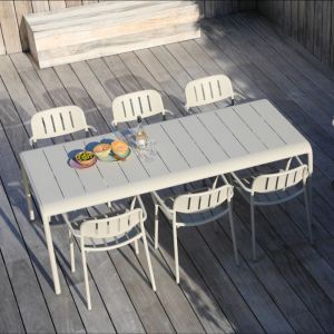 Pebl Sunset 7-Piece Outdoor Dining Setting with Arm Chairs