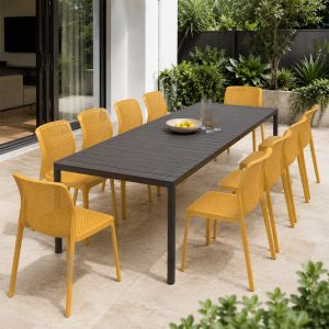 Nardi Tevere 210 Extendable Table with Bit Bistrot Chair - 11 Piece Resin Outdoor Dining Setting
