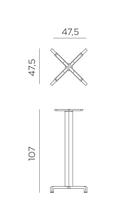 Nardi Fiore High table base dimensions