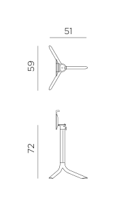 Nardi Flute table base dimensions