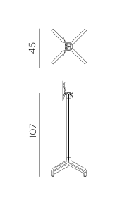 Nardi Frasca High Folding table base dimensions