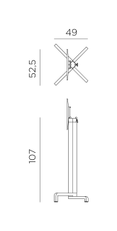 Nardi Ibisco High table base dimensions