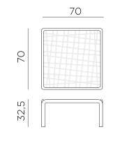 Nardi Komodo coffee table dimensions