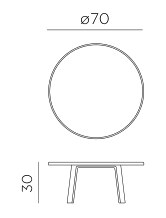 Nardi Maximo 70cm Round Coffee Table dimensions