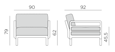 Nardi Maximo Single Sofa (Poltrona) dimensions
