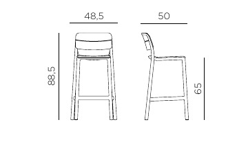 Nardi Cassia Stool Mini dimensions