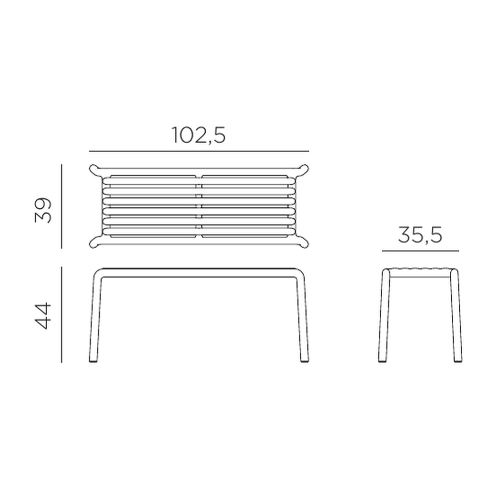 Nardi Doga Bench dimensions