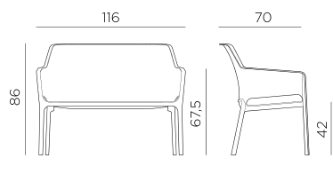 Nardi Net Bench dimensions