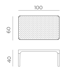 Nardi Net Table 100 Coffee Table dimensions