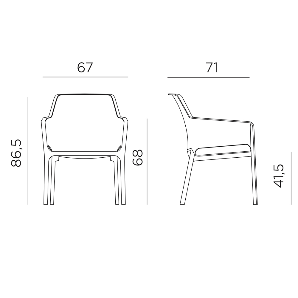 Nardi Net Relax Chair dimensions