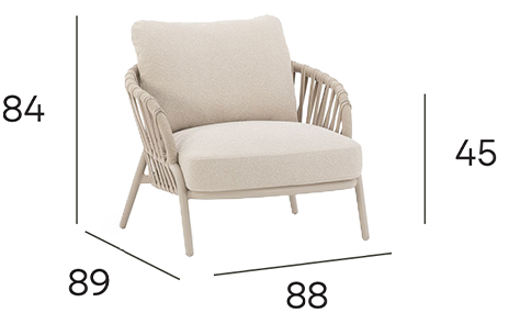 NOON 1-Seater Outdoor Sofa - Mocha dimensions