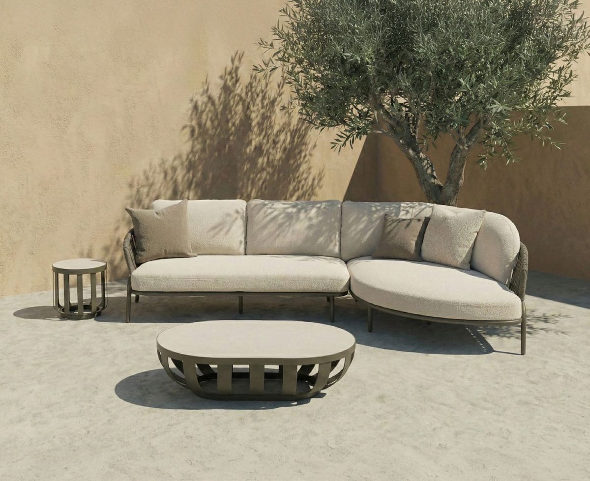 NOON by BLOO modular corner lounge in a courtyard