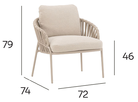 NOON Outdoor Lounge Chair - Mocha dimensions