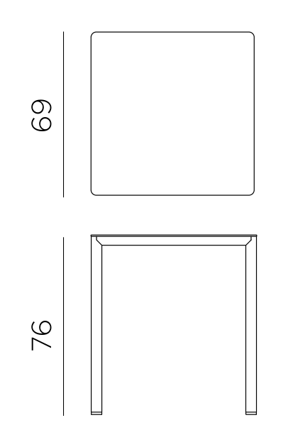 Nardi Piave 70 dimensions 69x69cm, height 76cm