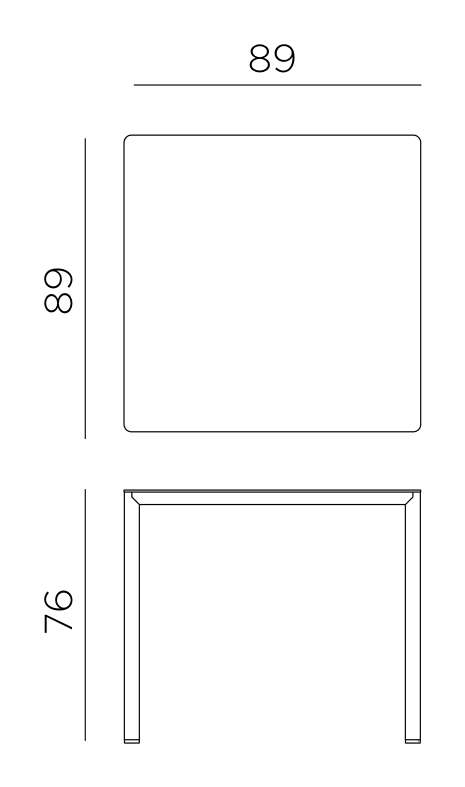Nardi Piave 90 dimensions 89x89cm, height 76cm