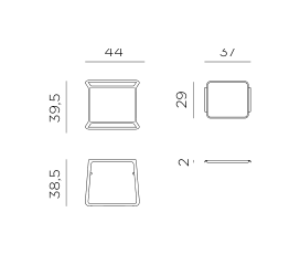 Nardi Pop side table dimensions: 44 x 37cm, height 39.5cm