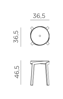 Nardi Stack Mini stool dimensions: seat diameter 36.5cm, height 46.5cm