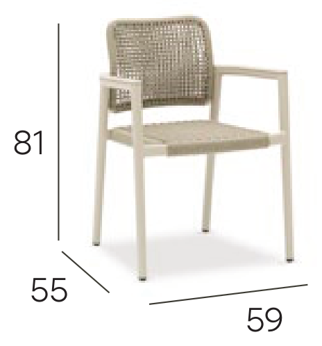 Pebl Tolo Outdoor Armchair - Mocha dimensions