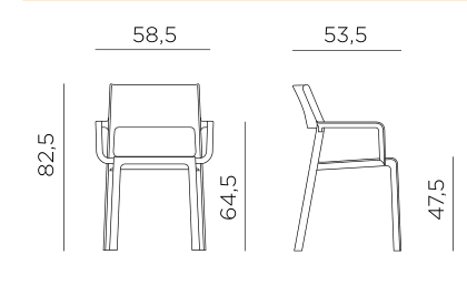 Nardi Trill armchair dimensions