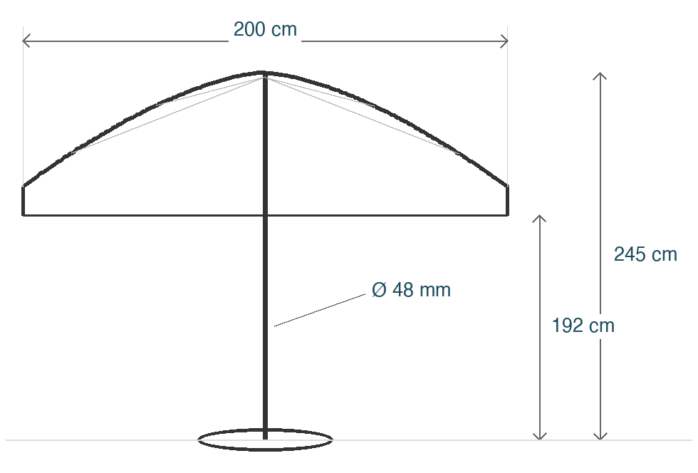 Billy Fresh Saint Tropez Blue Square Outdoor Umbrella - 2X2M dimensions
