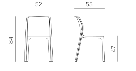 Nardi Bit Side Chair dimensions