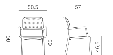 Nardi Bora Armchair dimensions