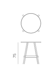 Nardi Combo 60 round table dimensions: diameter 60cm, height 75cm