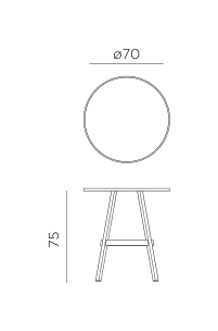 Nardi Combo 70 round table dimensions: diameter 70cm, height 75cm