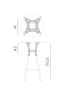 Nardi Combo High 60 bar table dimensions: diameter 60cm, height 110.5cm