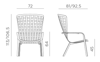 Nardi Folio reclining armchair dimensions