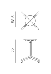 Nardi Frasca Maxi Aluminium Table Base dimensions