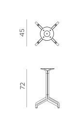 Nardi Frasca Mini Fix table base dimensions