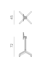 Nardi Frasca Mini Folding table base dimensions