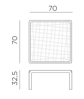 Nardi Komodo Coffee table (glass) dimensions
