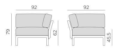 Nardi Maximo Corner Element (Angolo) dimensions