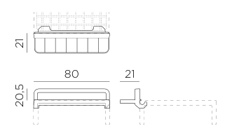 Nardi Maximo Accessory Tray (Portaoggetti) dimensions