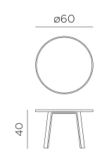 Nardi Maximo 60cm Round Side Table dimensions